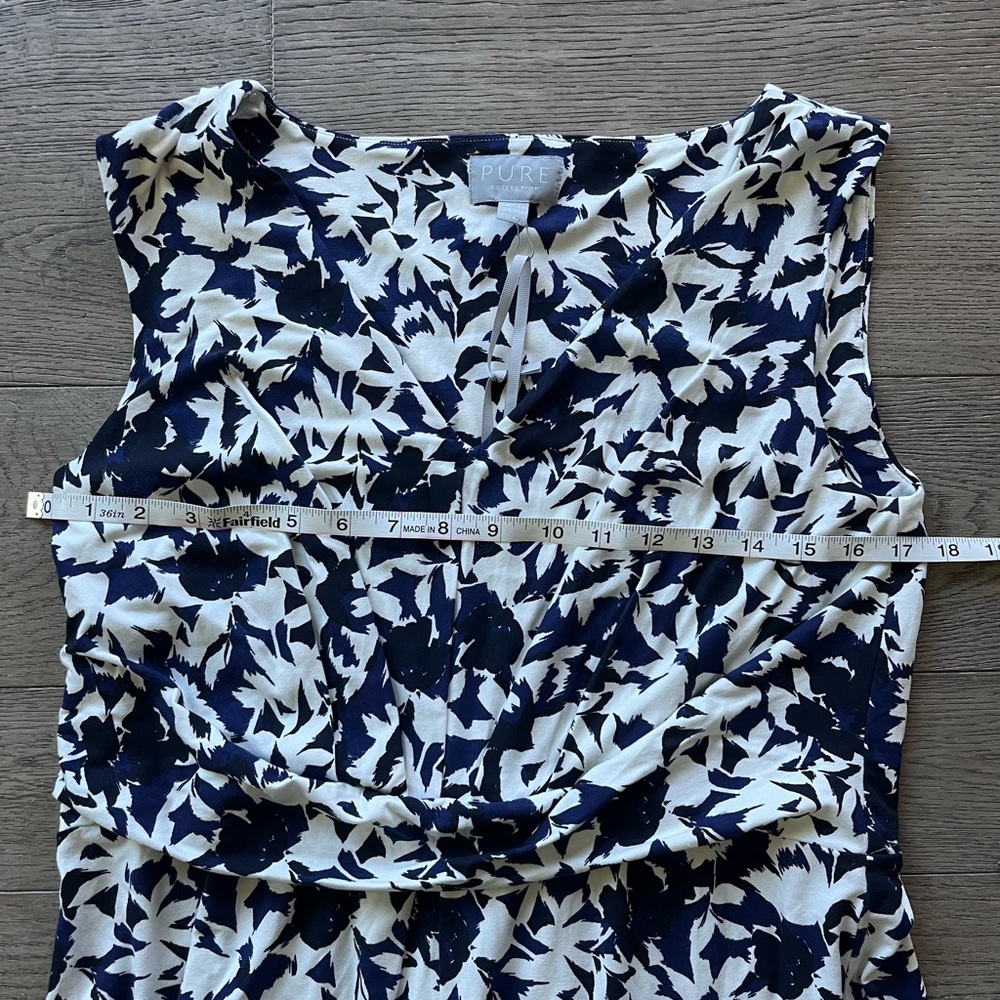 PURE COLLECTION Jersey Maxi Dress Blue Floral Print Size 12 New - Picture 6 of 8